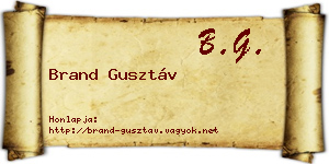 Brand Gusztáv névjegykártya