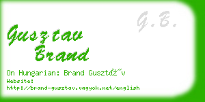 gusztav brand business card